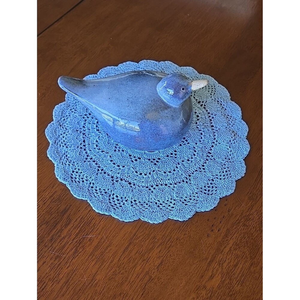 Handmade Light Blue Crochet Doily Vintage Retro Aesthetic Cottagecore Boho